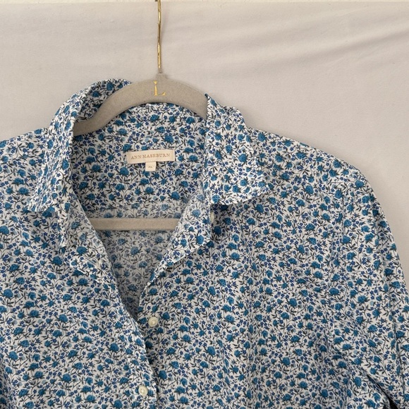 Ann Mashburn Liberty of London Pop-Over collar shirt size  XL - Picture 3 of 5